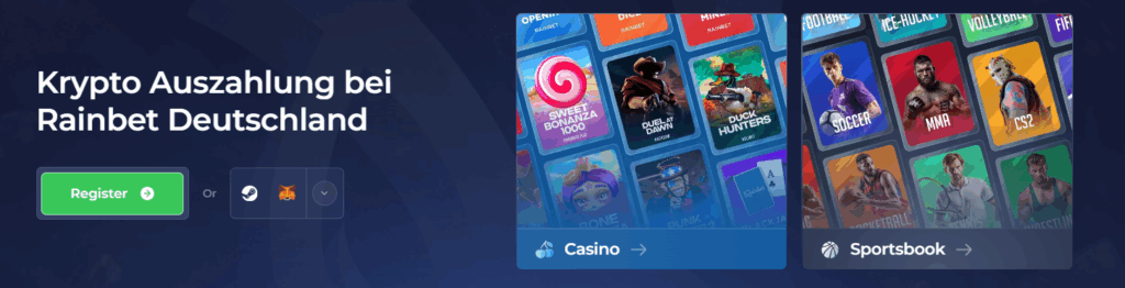 Krypto Auszahlung bei Rainbet Deutschland